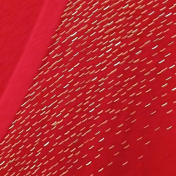 Calvin Klein Red Gold Dots Logo V-neck Gold Button Up Cardigan Sweater XL - Picture 6 of 16